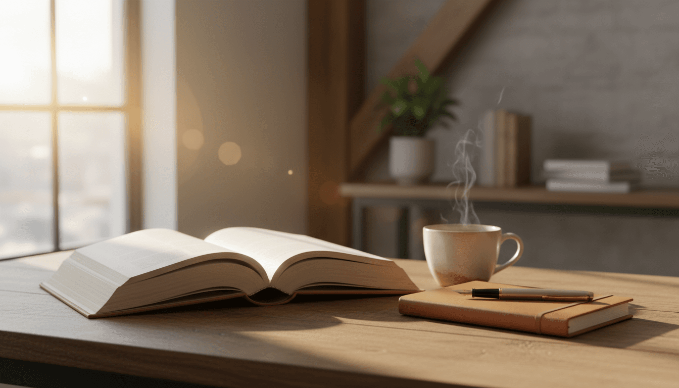 Wipe Off the Mud book displayed on a wooden desk with open materials in natural morning light