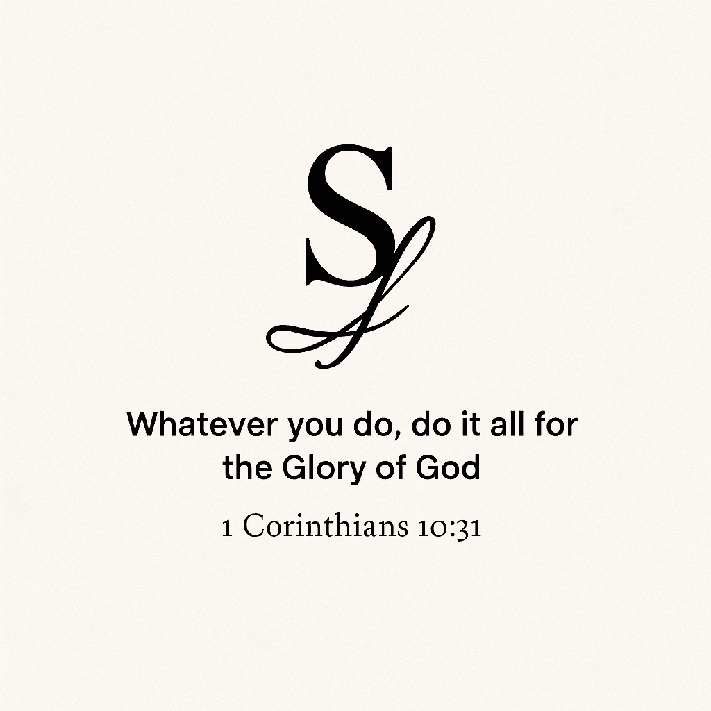 Intertwined SL logo above the quote Whatever you do, do it all for the Glory of God.